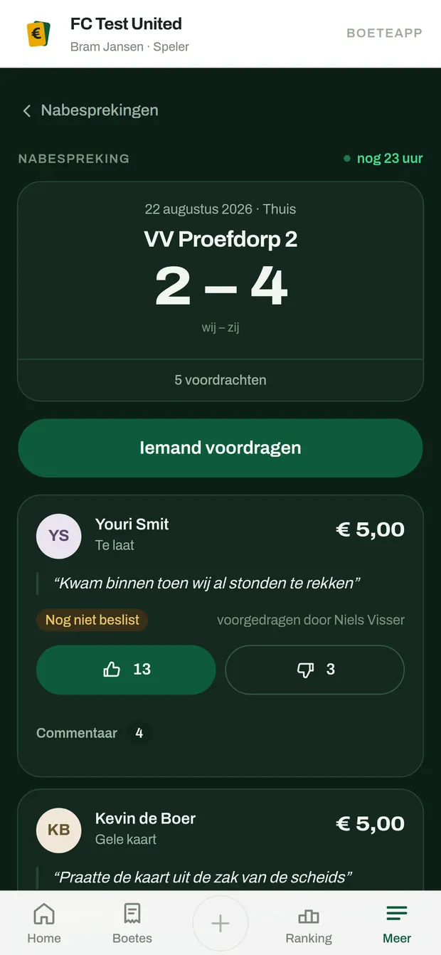 Een nabespreking met vijf voordrachten, bedragen en duimpjes